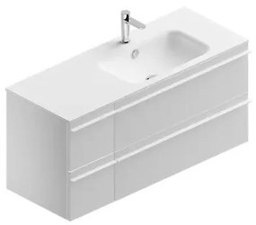 Mobile sottolavabo e lavabo Linea per doppia vasca bianco opaco in truciolare L 120 x H 55 x P 46 cm 4 cassetti