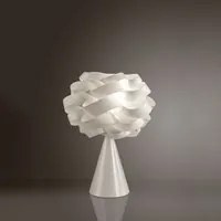 Lampada Da Tavolo A Cono 1 Luce Cloud In Polilux Bianco Made In Italy