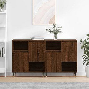 Credenze 2 Pz Rovere Marrone İn Legno Multistrato /