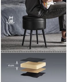 Sgabello in pelle CORE nero