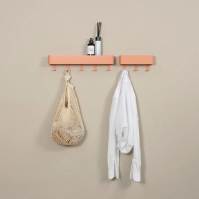 Attaccapanni da parete color salmone in metallo con scaffale 52 cm Dax Play – Spinder Design