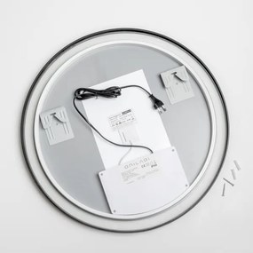 Brilagi-LED dimmerabile — specchio con funzione antiappannamento e retroilluminazione, profilo ALU PRO, LED 18W/230V, Ø 60 cm, IP44, nero