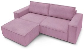 Divano letto in velluto a coste rosa 245 cm Nihad - Bobochic Paris