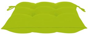 Sedie da giardino cuscini verde brillante 4 pz massello di teak