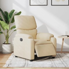 Poltrona Elettrica Reclinabile Crema İn Tessuto /