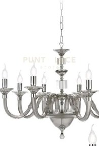 Lampadario gala 6 luci attacco e14 fume' e cromo d.72cm