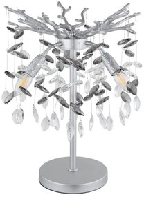 Globo 64138TS - Lampada da tavolo QUEENA 3xE14/40W/230V argento