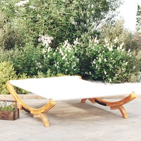 Lettino Prendisole 165x188,5x46 Cm İn Legno Curvato Crema /