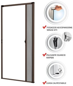 Zanzariera avvolgibile MEDAL Bazar Libera per portafinestra L 160 x H 250 cm marrone destra riducibile