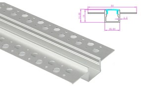 3 Metri Profilo Canalina Barra Alluminio Incasso A Muro Alette Scomparsa Per Bobina Led Fino 12mm Lunghezza