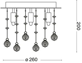Ideal Lux - Plafoniera LED di cristallo MOONLIGHT 5xG9/3W/230V diametro 26 cm oro