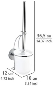 WENKO 20898100-WC spazzola WC VACUUM-LOC MILAZZO 10x34 cm acciaio inox/cromo lucido/bianco