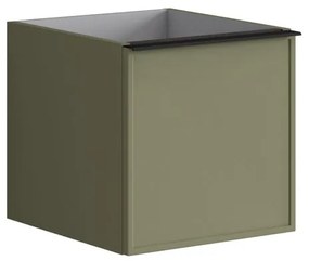 Struttura semi colonna da bagno Pixel2 cassetti laccato opaco verde salvia L 40 x H 40 x P 45.5 cm