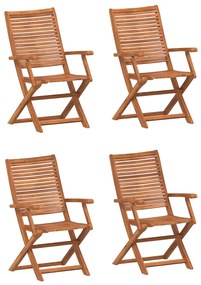 Sedie giardino pieghevoli 4 pz 57x66x95cm legno massello acacia