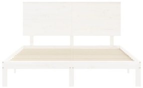 Giroletto con Testiera Bianco King Size in Legno Massello