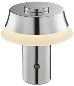 Brilliant - Lampada da tavolo LED KINICH, dimmerabile e ricaricabile, con controllo touch, LED 2,5W/5V 2700K cromo lucido