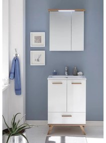 Mobile bagno sospeso bianco con specchio 60x72 cm Set 923 - Pelipal
