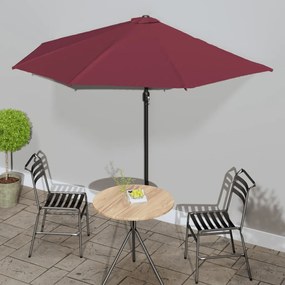 Ombrellone Balcone Palo İn Alluminio Bordò 300x155x223cm A Metà /