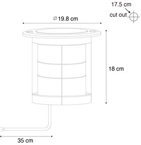 Faretto da terra moderno in acciaio 3 luci IP65 - Tribus