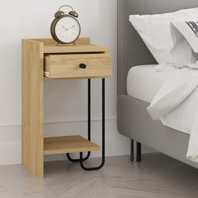 Comodino in rovere con ripiani in colore naturale Mercure - Marckeric