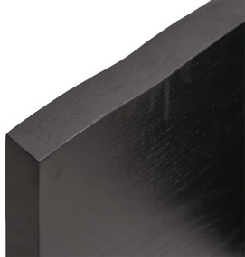 Ripiano muro grigio scuro 180x40x4 cm massello rovere trattato