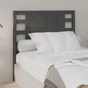 Testiera Per Letto Grigia 81x4x100 Cm İn Legno Massello Di Pino /