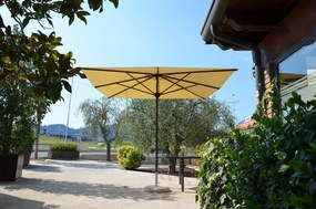 Ombrellone a palo centrale antracite ZAFFIRO TEMPOTEST con telo quadrato ecru L 300 x P 300 x H 270 cm