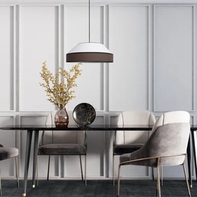 Lampadario a sospensione con filo MANISO 1xE27/60W/230V diametro 45 cm bianco/marrone