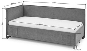 Letto da bambini con sponde beige imbottito con contenitore con rete inclusa 120x200 cm Fun – Meise Möbel