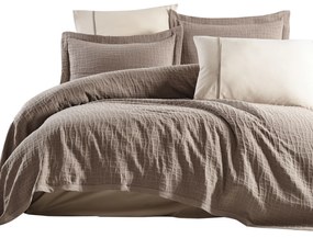 Copriletto matrimoniale con lenzuolo e federe beige Tarte