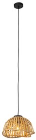 Lampada a sospensione orientale nera con bambù naturale 30 cm - Pua