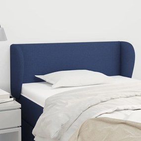 Testiera ad orecchio blu 103x23x78/88cm in tessuto