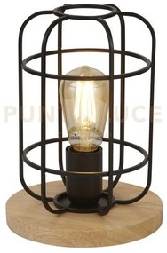 Lampada da tavolo vision - metallo nero opaco e legno
