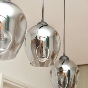 Lampadario a sospensione con filo LILI 3xE27/15W/230V nero/grigio