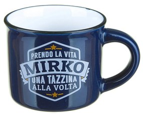 Tazzina caffè con nome Mirko in gres porcellanato