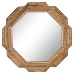 Specchio da parete DKD Home Decor 80 x 2 x 80 cm Naturale Marrone Città