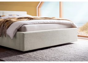 Letto matrimoniale imbottito beige rete non inclusa 140x200 cm Cube – Meise Möbel