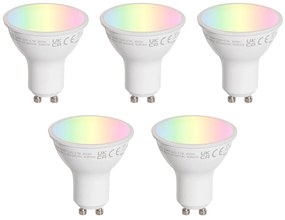 Set di 5 Lampadine LED GU10 50mm Chiare 4.7W 400 lm 2200-2400K