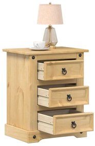 Comodino Corona 53x39x66 Cm İn Legno Massello Di Pino /