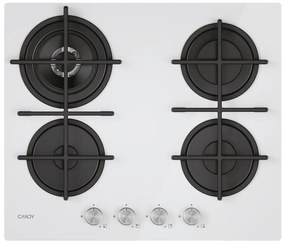 Piano cottura 4 fuochi CVG6BR4WTW VETRO WH CANDY bianco