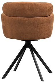 Sedia da pranzo marrone cognac in imbottito con braccioli Fenne – WOOOD