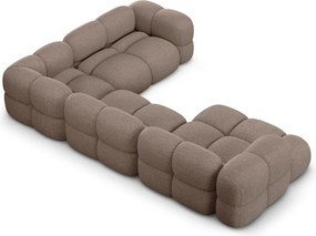 Divano angolare marrone (con penisola a destra/a U) Loretto – Cosmopolitan Design