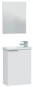 Mobile Bagno Sospeso Salvaspazio 40 cm Con Lavabo e Specchio Bianco Laccato