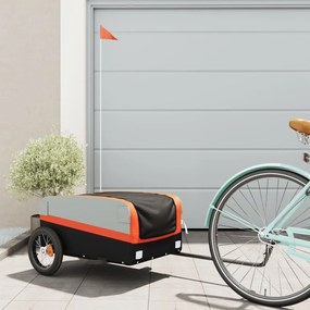 Rimorchio Da Bici Nero E Arancione 30 Kg İn Ferro /