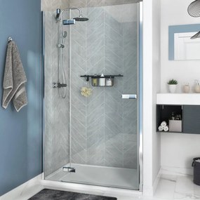 Porta doccia battente Neo, L 97.6-100.5 cm x H 200 cm x SP 8 mm, profilo cromo