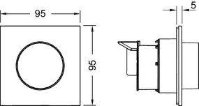 Tece TECEflushpoint pulsante per kit pneumatico con scarico singolo cover quadrata bianco