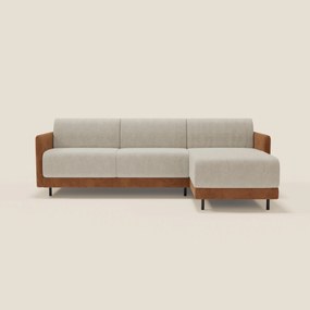Narciso divano letto angolare con materasso alto 18 cm e penisola contenitore in tessuto bicolore impermeabile T11 e T06