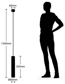 Arcchio Ejona sospensione, altezza 35 cm, bianco
