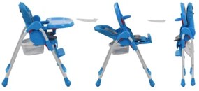 Seggiolone Pappa per Bambini Blu e Grigio
