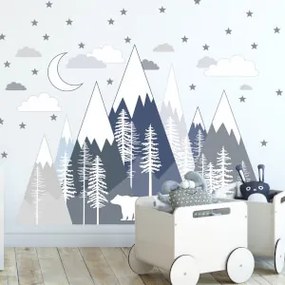 Adesivi murali - Montagne e famiglia di orsi | Inspio